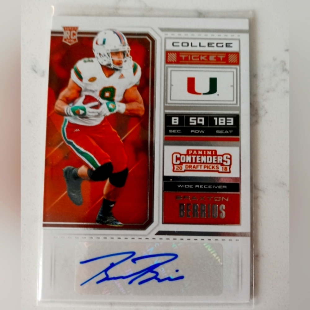 Braxton Berrios Autograph Rookie Card
